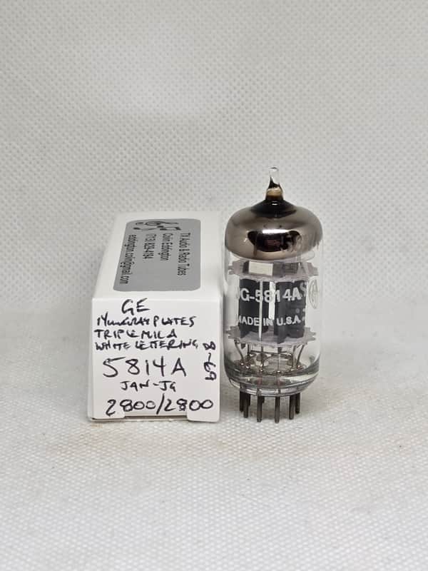 GE JAN 5814A Triple Mica Gray Plate Perfectly Balanced Single NOS 12AU7 12AU7A 5814 image 1