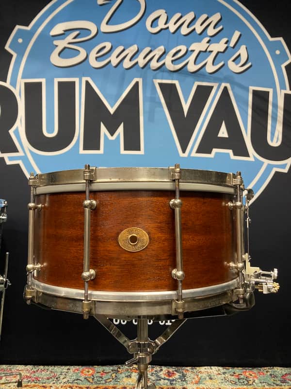 Ludwig & Ludwig 1932 - 14x6.5" No. 242. "Super Ludwig" Solid Walnut Shell Snare Drum, (Restored) 70's Throw-Off image 1