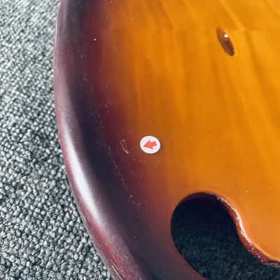 Cherry Burst 5 String StingRay Bass Basswood Body with Tiger Maple Top image 9