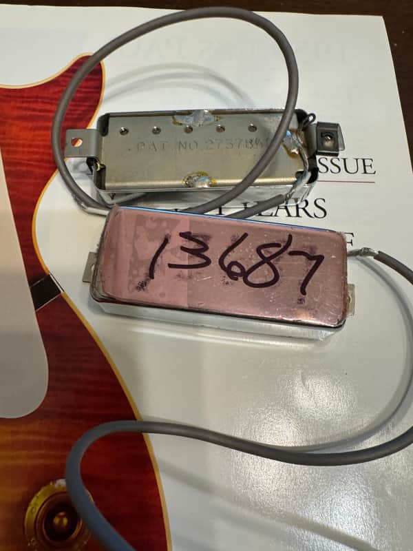 Gibson Mini-Humbucker Pick up-Stamped Pat. # 80's 90's -Chrome image 1