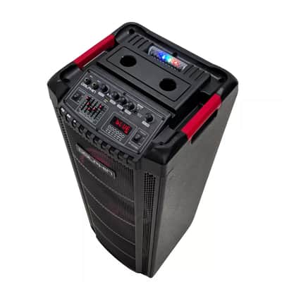 Dolphin SP-2130RBT Dual 12” Karaoke Machine – 5000W Power, 2 Wireless Mics, LED Lights, Bluetooth PA System image 3