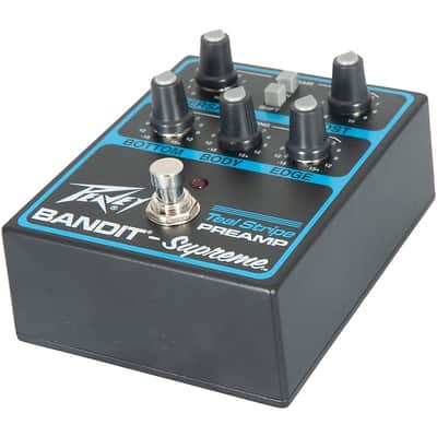 Peavey Bandit Supreme Teal Stripe Preamp Pedal Regular Black and Teal image 6