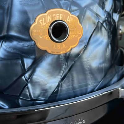 ~NEW~ Slingerland RadioKing Artist Series 5.5x14 Mahogany/Poplar Snare Drum in Black Diamond Pearl with Nickel Hardware image 2