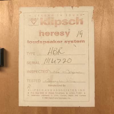 Klipsch Heresy HBR Vintage Classic Speakers w/ Original Stands image 9