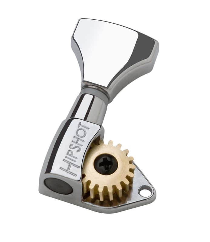 Hipshot Classic Chrome 6 inline staggered post 18:1 tuners with UMP 6K1GN0C-Stag image 1