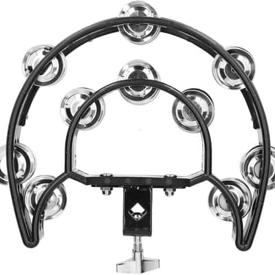 Hi Hat Tambourine Drum Set Multifunctional Hand Bell Rattle Loose Double Row Bells Hi Hat Tambourine image 1