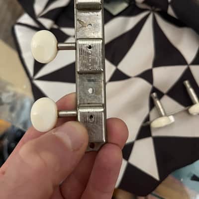 Original Kluson Deluxe 3 on a side 1950s-1960s - Chrome, white image 2