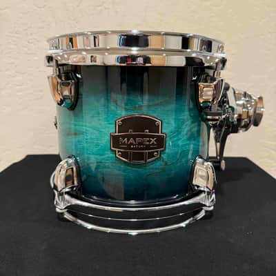 ~NEW!~ Mapex SRT807ZXT Saturn VI Maple/Walnut Hybrid 7x8 Rack Tom in Marine Teal Burst Gloss Lacquer image 2