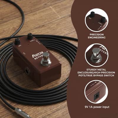AZOR AP311 Spring Reverb Guitar Effect Pedal with True Bypass Aluminium alloy case image 4