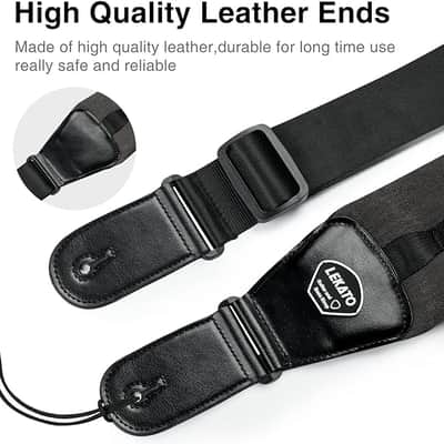 Bass Guitar Strap for Heavy Bass, Guitars with 3.5” Wide Guitar Strap Padded Thickened Foam Bass Strap Adjustable Length from 45" to 55" Bass Guitar Straps with 2 Strap Locks & 6 Picks image 2