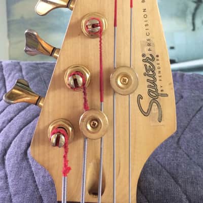 Squier by Fender Pro Tone Protone 5 string bass Red stain- MIK Korea- HSC image 2