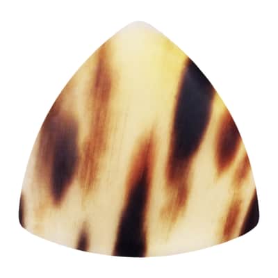 Black And White Buffalo Horn Guitar Or Bass Pick - 1.5 mm Heavy Gauge - 346 Rounded Triangle Shape - Polished Finish Handmade Specialty Exotic Plectrum - 3 Pack