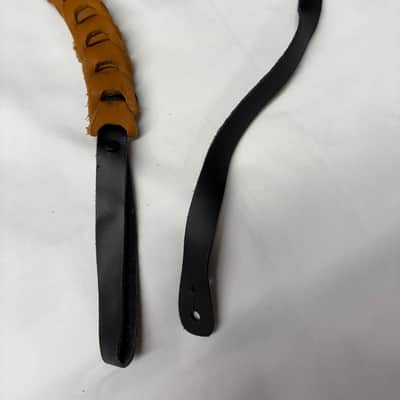 LM Glove LEATHER Weave Links MANDOLIN Strap Orange/Brown - FIRE SALE image 2