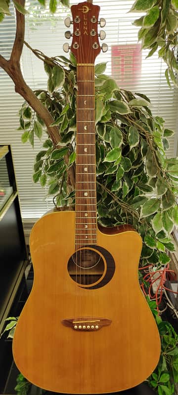 Luna Oracle Eclipse OCL ECL Acoustic Guitar w/ Built-In Electronics - Natural image 1