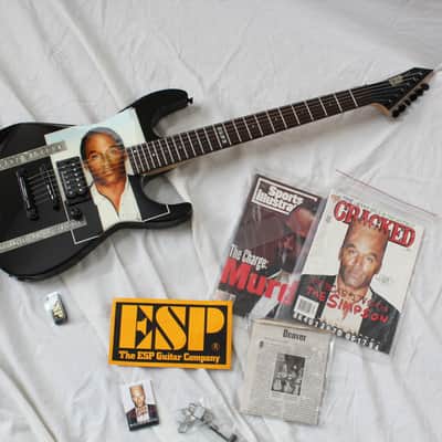 1995 ESP M-II Deluxe Custom Shop OJ Simpson Mugshot Chris Compston Artwork Electric Guitar + OHSC image 2