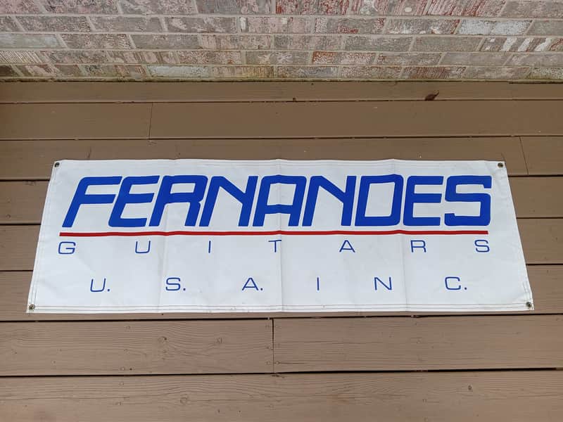 Vintage Circa 1980's/1990's Fernandes Guitar Dealer Music Store Advertising Banner! Rare, Original Display Sign! image 1