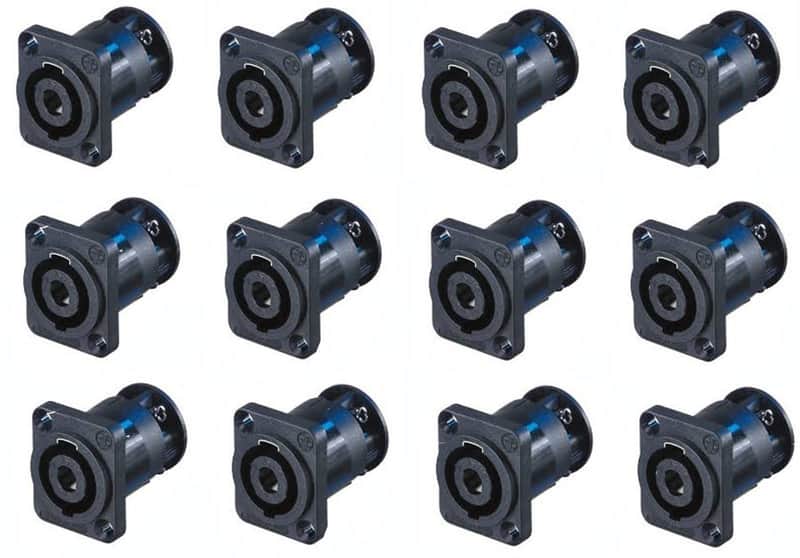 (12 PACK) NEUTRIK NL4MP-ST 4-Pole SPEAKON Panel Mount Locking w/Screw Terminals image 1