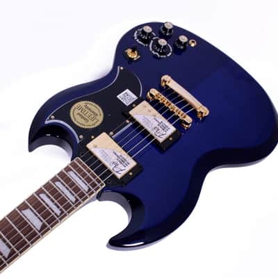 Epiphone G400 Deluxe PRO Flame Top Trans Blue Electric Guitar w
