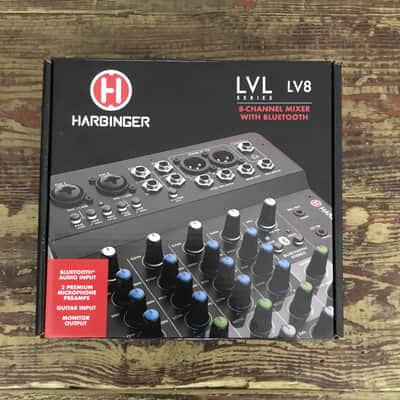 Harbinger LVL series LV8 8 channel mixer w/ Bluetooth 2022 - Black image 1