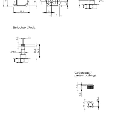 Schaller Germany F-Series 70's 6-In-Line Guitar Tuners/Machines - CHROME image 4