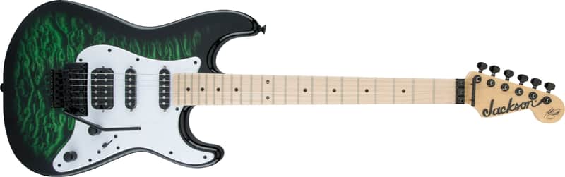 Jackson X Series Sig Adrian Smith SDXQM Maple FB Transparent Green