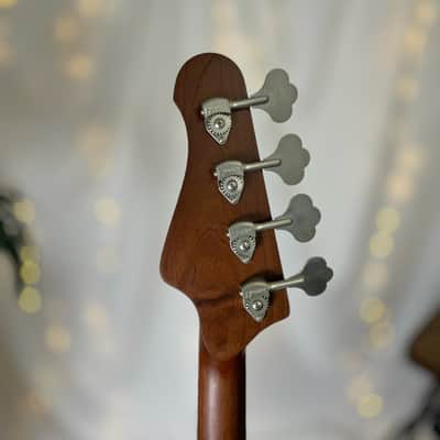 Offbeat Guitars "Jax 4" 32" Medium Scale Bass in Alien Green on Sandblasted Pine, Active EMG Pickups, Hipshot Hardware image 7