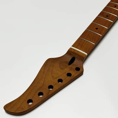 Strat Guitar Neck 22 Frets, 25.5'' Roasted Canada Maple ST Guitar Neck with Radius 9.5'' Fretboard for Stratocaste Guitar Parts Replacement (Roasted Maple) image 5
