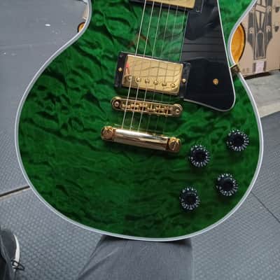 Gibson Les Paul Custom 5A Quilt Top in Transparent Green Gloss Made to Measure 2024 image 2