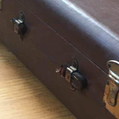 Vintage Brown Leather Made In USA 1950s-60s Hard Pedal Storage Case Luggage Amp Speaker Cargo Mod Platform image 10