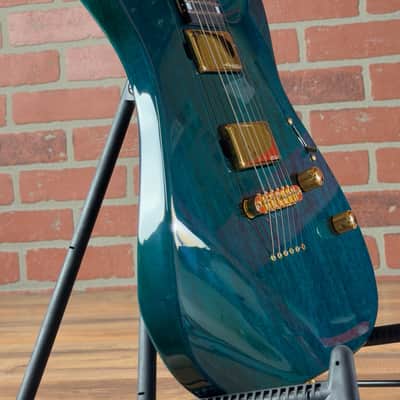 ESP USA M-II DX NT Mahogany Gold Hardware Electric Guitar - See Thru Aqua - Gold EMG 81X (Bridge) & 85X (Neck) Pickups image 11