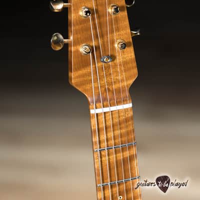 Shabat Lion Special Mahogany Humbucker Guitar w/ Flame Maple Neck – Black image 5