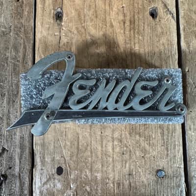 Fender Amplifier Logo Flat Brown and White amps With Screws 1960 1961 1962 1963 image 1