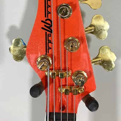 BassMods LEFTY K535 5-String Bass Guitar - Bartolini Pickups - Metallic Orange image 5