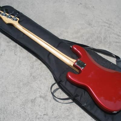 1997 Fender California Series Precision Bass Special USA - Candy Apple Red w Gold Guard - Clean! image 6