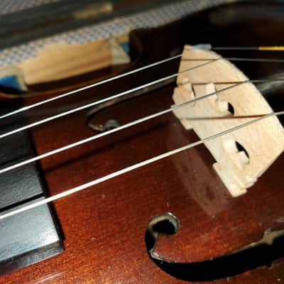 Stainer Antique Violin with coffin case restored with fiddle violin bridge set up 1 bad gear image 4