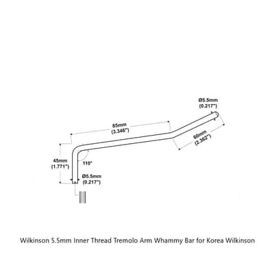 Wilkinson 5.5mm Inner Thread Tremolo Arm Whammy Bar for Korea Wilkinson WVS50IIK/WVS50K/WODL1 Tremolo Bridge, Chrome image 7