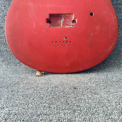 Red Single Humbucker Guitar Body, String Through Design image 10