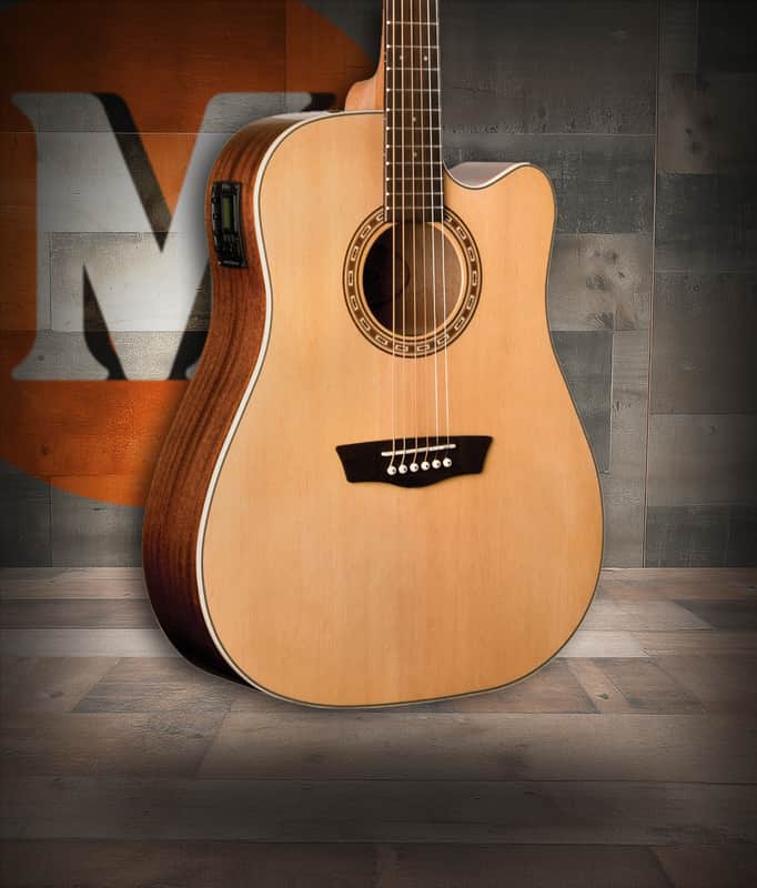 Washburn Harvest Dreadnought Cutaway Acoustic Guitar - Natural Gloss (WD7SCE-A-U) image 1