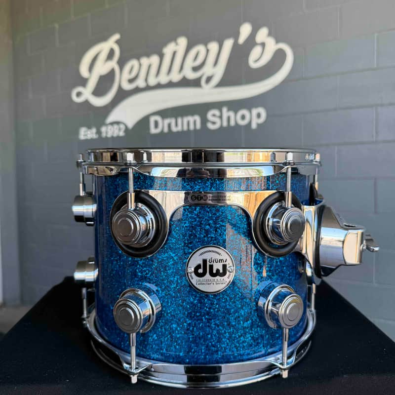 DW Collector's Maple VLT 8x10 Rack Tom in Blue Glass Glitter FinishPly with Chrome Hardware (Rm 4) image 1