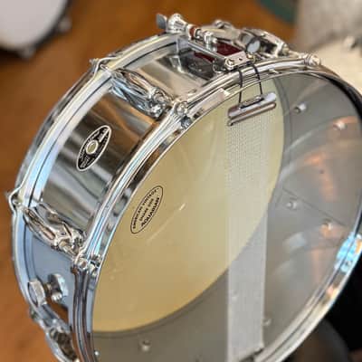 Slingerland No. 141 Festival Model 5x14" 8-Lug Chrome Over Steel Snare Drum with Rapid Strainer 1973 - 1979 - Chrome image 3