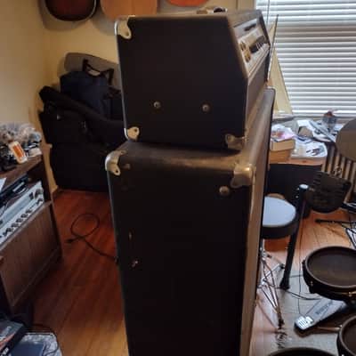 Ampeg B-25 55-Watt 2x15" Amp Half Stack 1971 - Black image 5