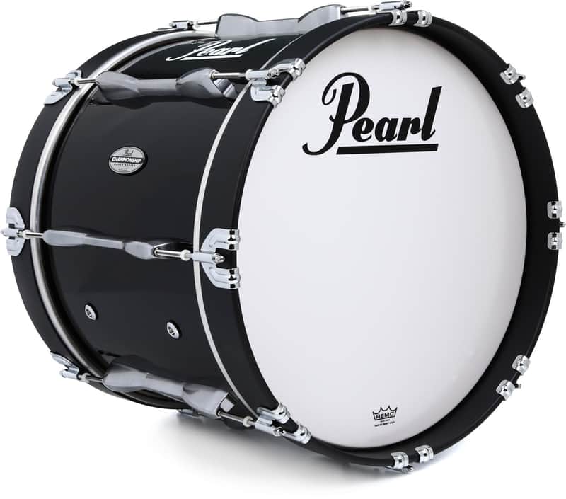 Pearl Championship Maple Marching Bass Drum - 18 inches x 14 inch Midnight Black image 1