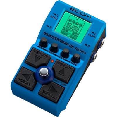 Zoom MS-70CDR+ MultiStomp Chorus/Delay/Reverb Pedal with XCG-4 Classic Guitar Stand and Coiled Guitar Cable image 3