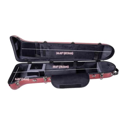 Crossrock Fiberglass Case fits for F-Trigger or Straight Trombone with removable shoulder straps-Black image 6
