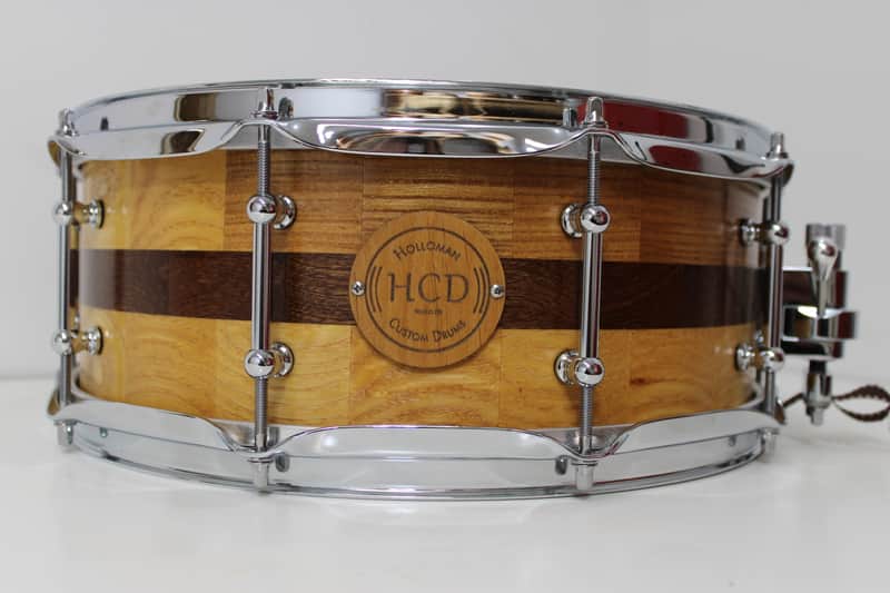 Holloman Custom Drums 5x14" Ash/Mahogany - Hand rubbed urethane over danish oil image 1