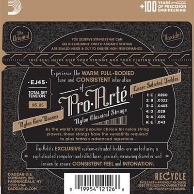 D'Addario EJ45 Normal Tension Nylon Pro-Arte Classical Guitar Strings 02-43 image 2