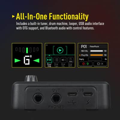 SONICAKE Pocket Master-Portable Multi Effects Pedal, 100+ Built-in Guitar/Bass/Acoustic Effects, Amp Modeling, IR Cabinets Simulation, Stereo OTG USB Audio Interface, Rechargeable Guitar Pedal (Black) Shipping from US Warehouse image 4