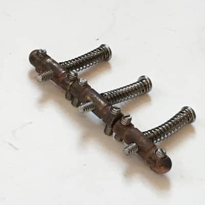 3 Tele Custom Aged Relic Solid Brass Thin Saddles For Vintage Style Fender Guitar Rounded Ends image 4