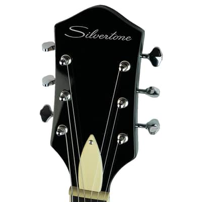 Silvertone Semi-Hollow w/ Trapeze 2 mini-hum PU's - Gloss Black (1446TBK) image 7
