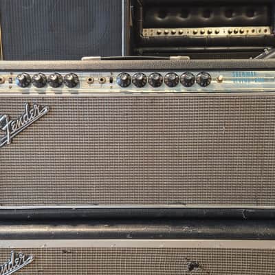 Vintage 1968 Fender Showman Reverb TFL5000 100-Watt 1x12" Guitar Half Stack Silverface w/ Folded Line Reverb Tank image 2
